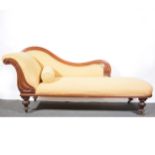 Victorian mahogany chaise longue