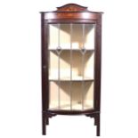 Edwardian painted mahogany bowfront china cabinet