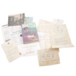 Sir Frank Whittle interest; a collection of ephemera, including signed programmes, photo and book.