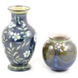 A Doulton Faience ovoid vase, and a Royal Doulton circular vase