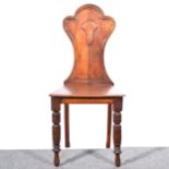 Victorian mahogany hall chair,