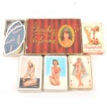 A quantity of vintage playing cards, mainly glamour packs