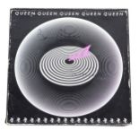 Queen; Jazz LP vinyl record, appears to be signed by Brian May and Roger Taylor.