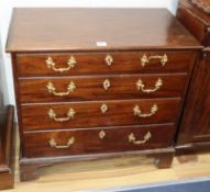 A small George III and later mahogany chest W.85cm