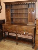 A 1920's oak dresser W.152cm