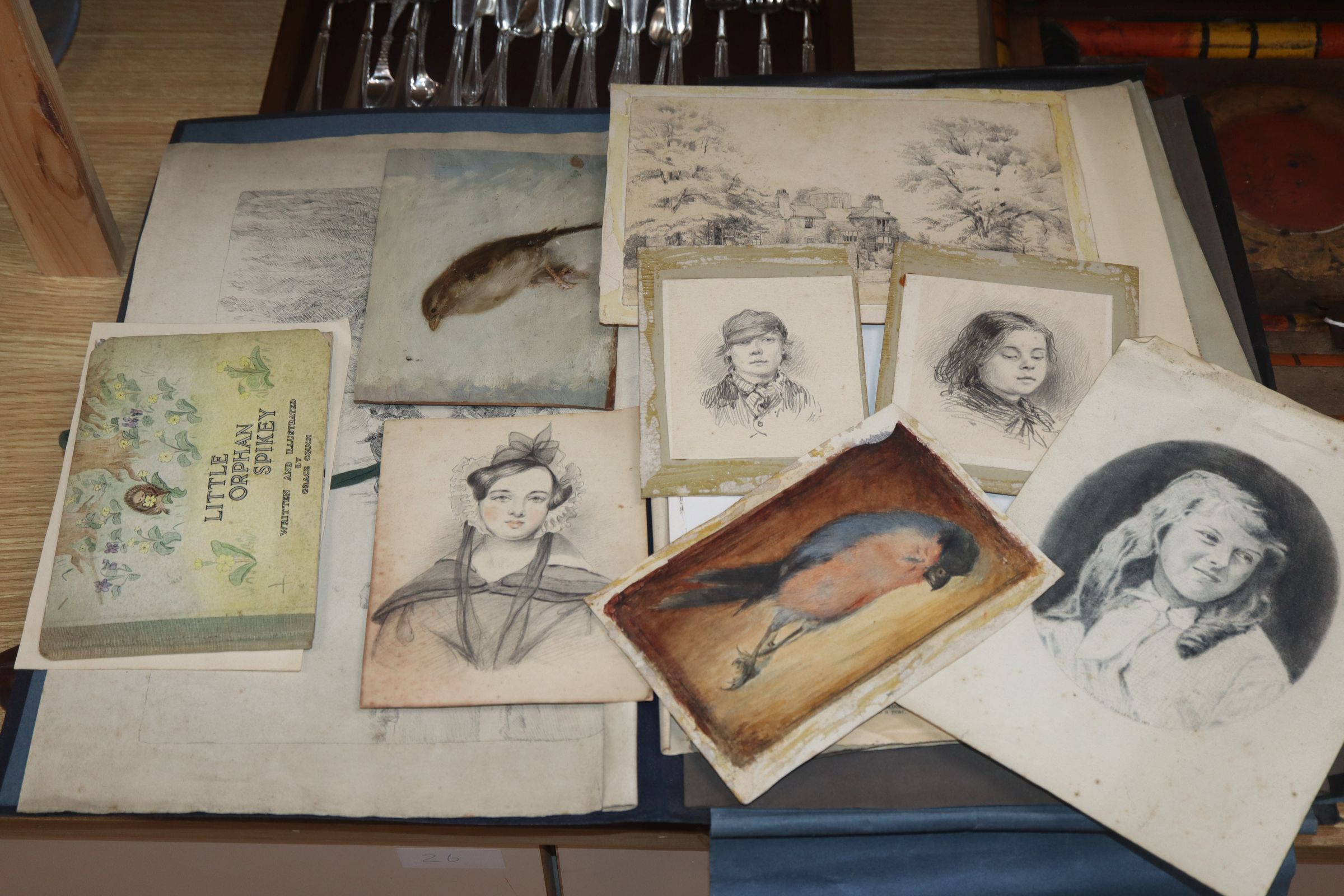 A folio of watercolours and drawings, and mixed oils and watercolours - Image 2 of 4