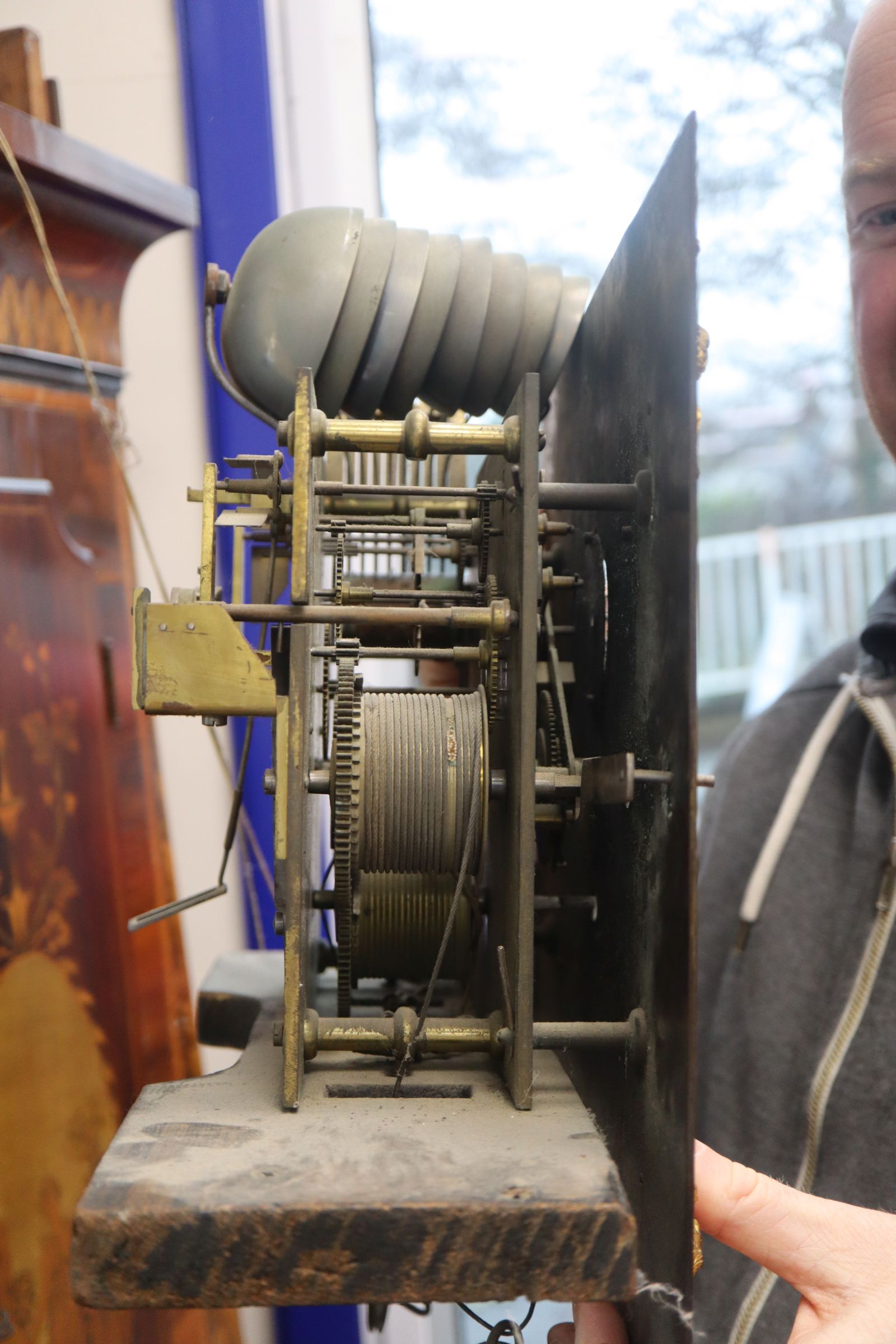 Richard Midgley. A George III later cased chiming eight day longcase clock, with signed 12 inch - Image 4 of 5