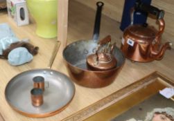 A group of copper and brassware tallest 26cm