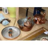 A group of copper and brassware tallest 26cm