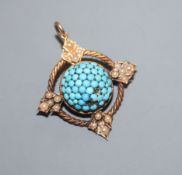 A 15ct gold and turquoise brooch