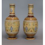 A pair of Mettlach vases height 28cm