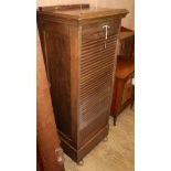 A 1920's oak tambour filing cabinet W.50cm