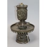 A Japanese bronze lamp base, Meiji period height 35cm