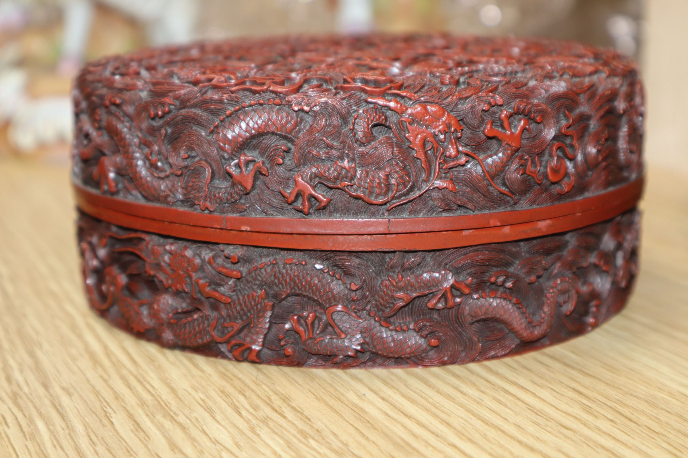A Chinese bronze vase, a Persian dish and a 'Dragon' box dish diameter 36cm - Image 5 of 20
