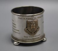 WW1 interest - an engraved presentation silver plated 18 pdr. shell case inscribed 'FROM METAL