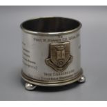 WW1 interest - an engraved presentation silver plated 18 pdr. shell case inscribed 'FROM METAL