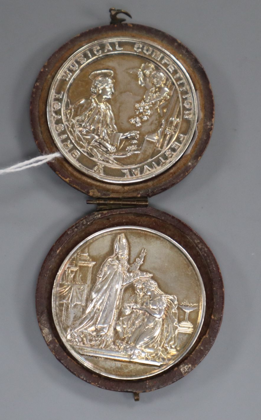 Two late Victorian silver presentation medallions, including a "Bristol Musical Competition