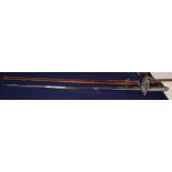A George V Scots Guards officer's dress sword, which belonged to Major W. L. Greenlees, see