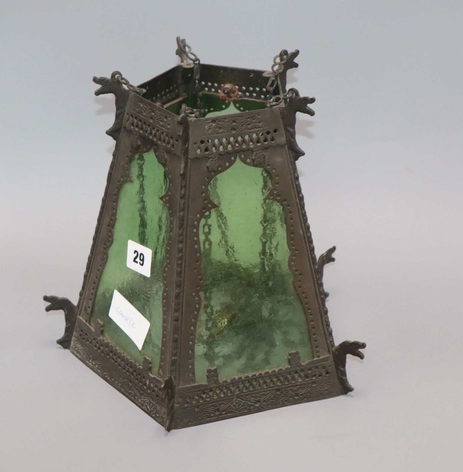 A five section glass lantern height 24cm