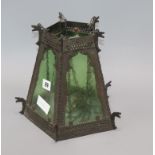 A five section glass lantern height 24cm