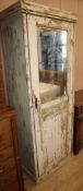 A Continental painted pine mirrored hall cabinet H.200cm