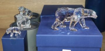 Four Swarovski bears widest 17cm