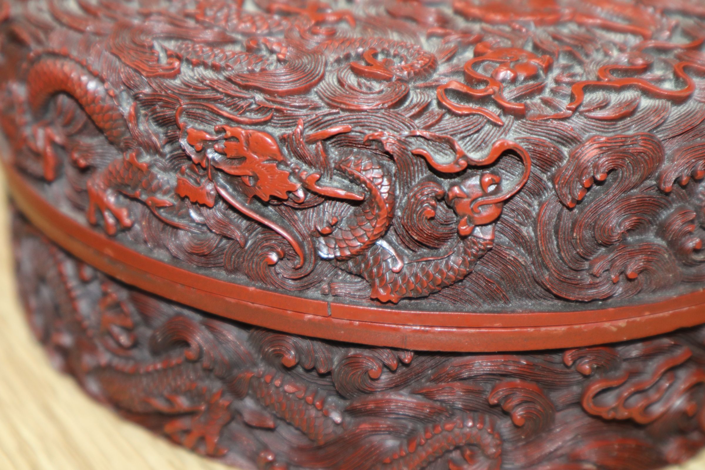 A Chinese bronze vase, a Persian dish and a 'Dragon' box dish diameter 36cm - Image 7 of 20