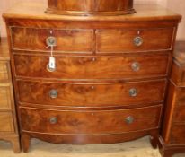 A Regency mahogany bow front chest W.104cm