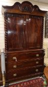 A mid 19th century Continental mahogany linen press W.126cm