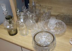 A quantity of assorted glassware tallest 34cm