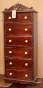 A Victorian style miniature mahogany tallboy H.74cm