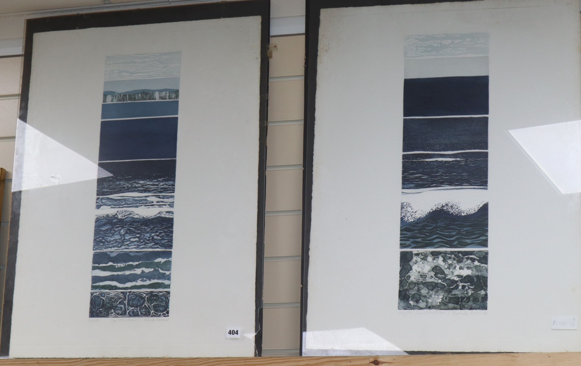 Brenda Hartill, two limited edition prints, Sea Variations I and II, signed in pencil, 76 x 56cm