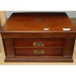 A Mappin and Webb walnut cutlery chest