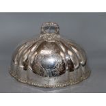 A Victorian plated meat dish cover length 36.5cm
