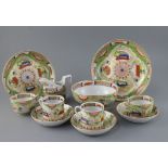 A group of Chamberlains Worcester 'Dragons in Compartments' tea and coffee wares, early 19th