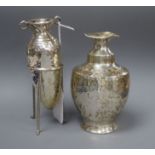 Two silver vases