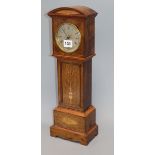 An Edwardian inlaid rosewood miniature longcase timepiece height 46cm