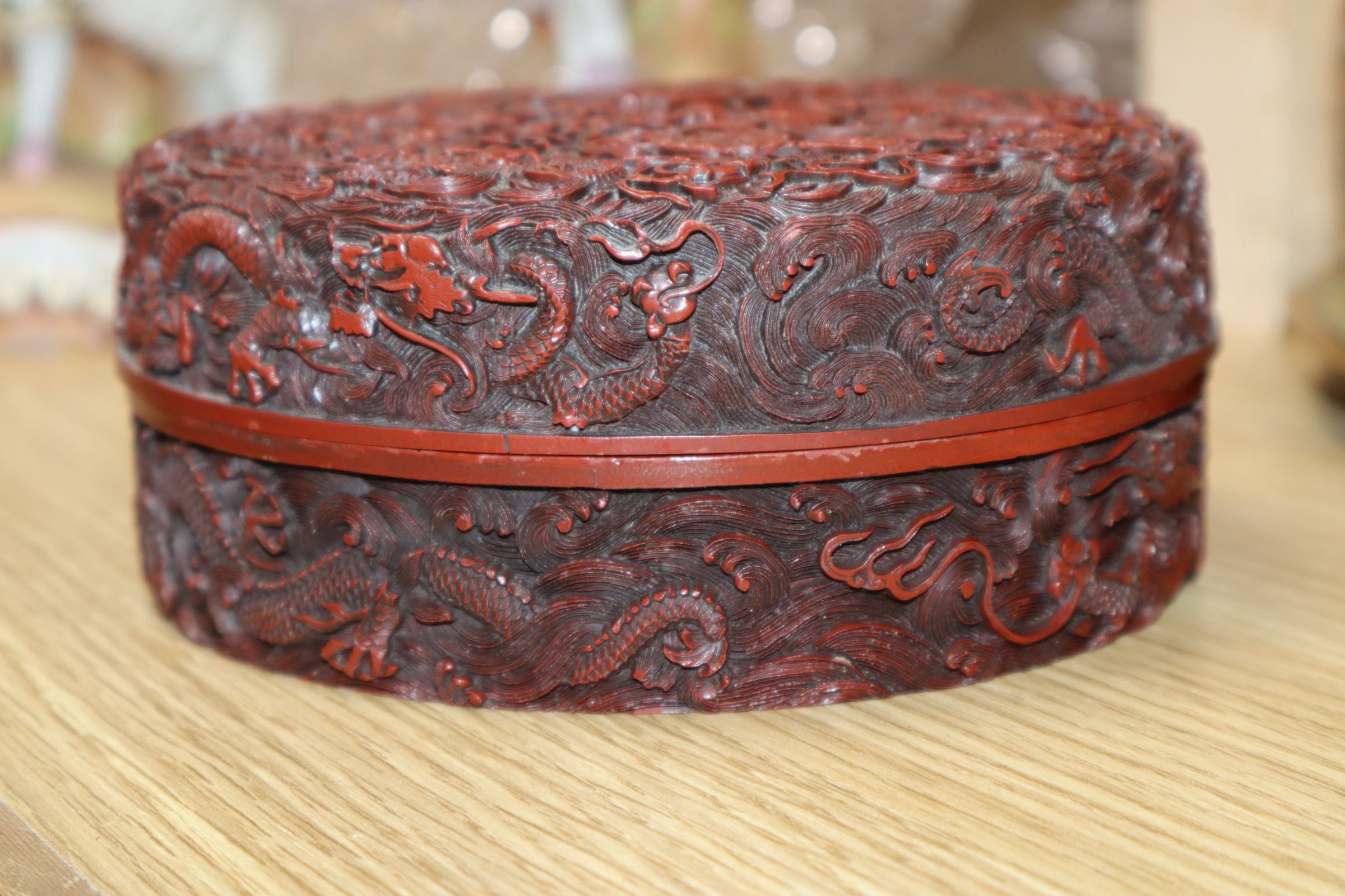 A Chinese bronze vase, a Persian dish and a 'Dragon' box dish diameter 36cm - Image 6 of 20
