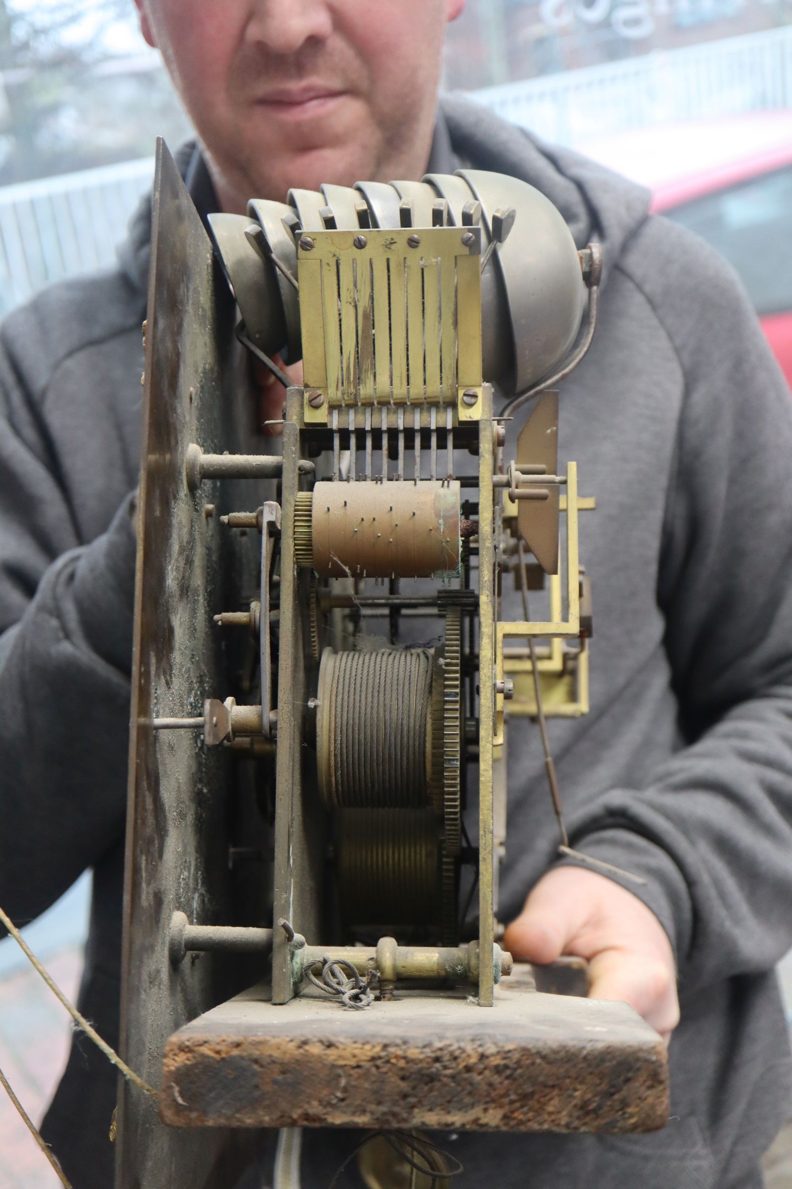 Richard Midgley. A George III later cased chiming eight day longcase clock, with signed 12 inch - Image 5 of 5