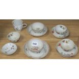 Thirteen pieces of Chinese porcelain teaware, including a Nanking Cargo tea cup