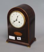An Edwardian brass mounted mantel clock height 29cm