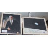 Frank Borman, NASA astronaut and Commander of Apollo 8, signed photograph of Rising Earth and a