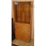 An Art Deco figured walnut bookcase W.61cm