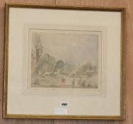 Philip Connard (1875-1958), watercolour, 'The Thames at Richmond', signed, 22 x 28cm