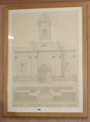 D. M. Dawbarn, an architect student's study of Saint Andrew's Church, Hove, 70 x 50cm