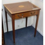 An Edwardian inlaid mahogany side table W.62cm