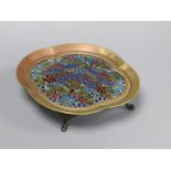 A gilt metal and plique du jour enamel dish, early 20th century height 10.5cm