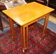An Arts & Crafts satinwood and brass side table W.76cm