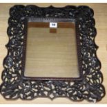 A Chinese hongmu framed mirror, c.1900 overall length 42cm overall width 37cm