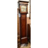 An 18th century oak eight-day longcase clock by Robinson, Bakewell, with 10ins brass dial and